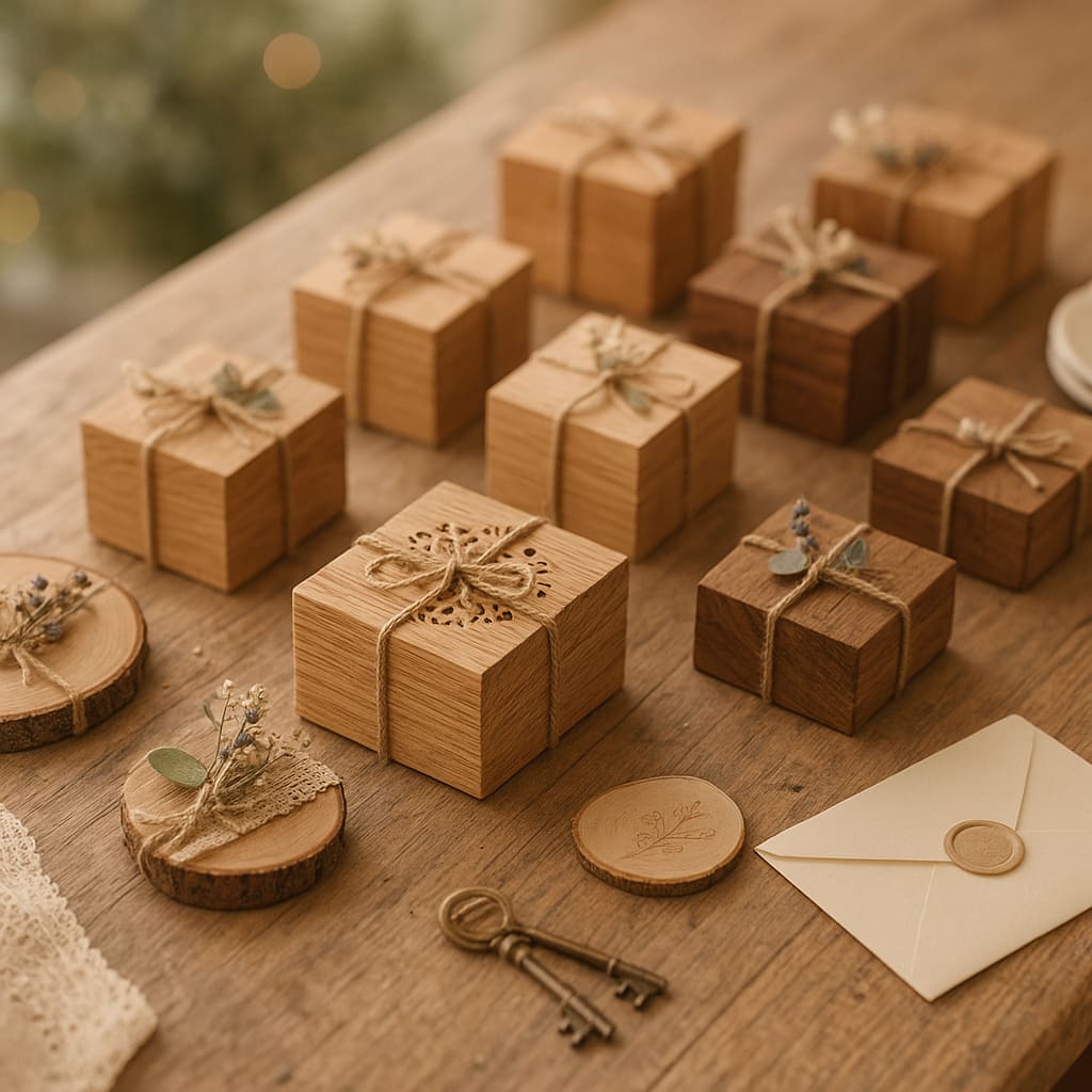 Holz-Gastgeschenke für Hochzeit